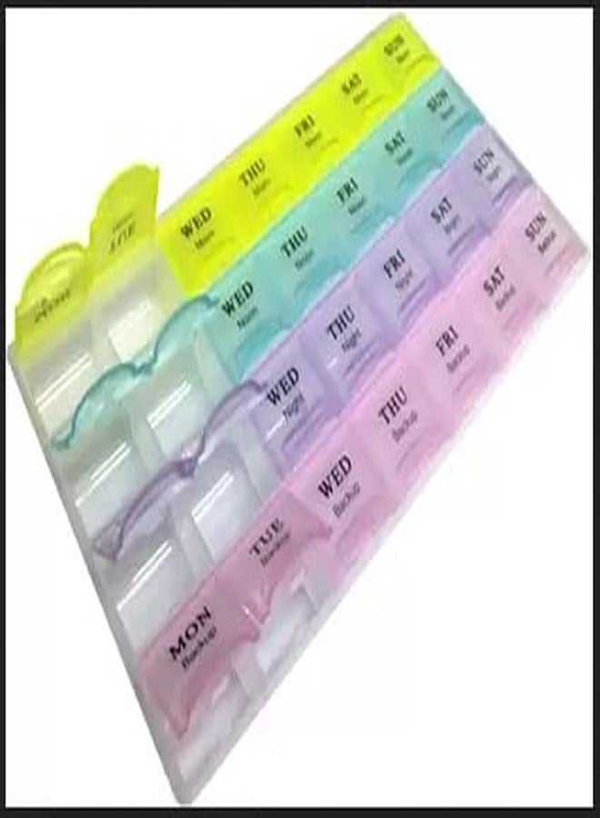 STAGER Pill Medicine Organiser Reminder Storage Box For 28 Days or 4 Weeks, Medicine Box - Multicolor (Pack Of 1). - Image 5